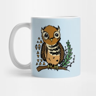 Hand Drawn Owl In Nature Mug